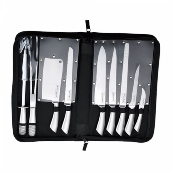 Royalty Line RL-K10HL: 10 Pieces Stainless Steel Knife Set with Carrying Case