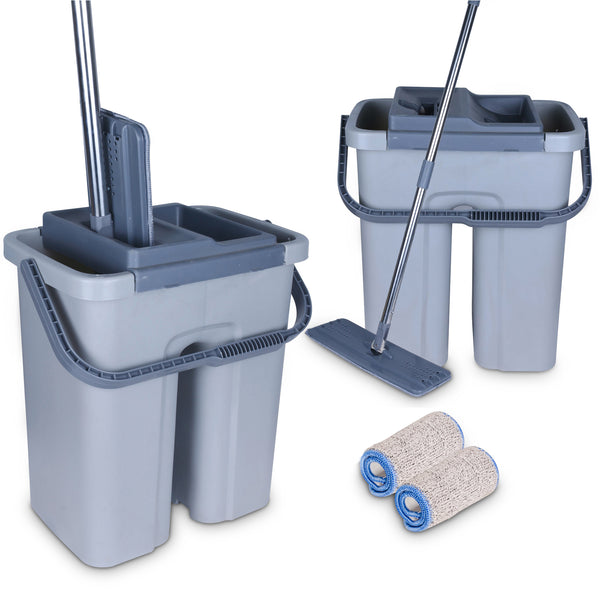Cenocco CC-9070: Flat Mop with Bucket Gray