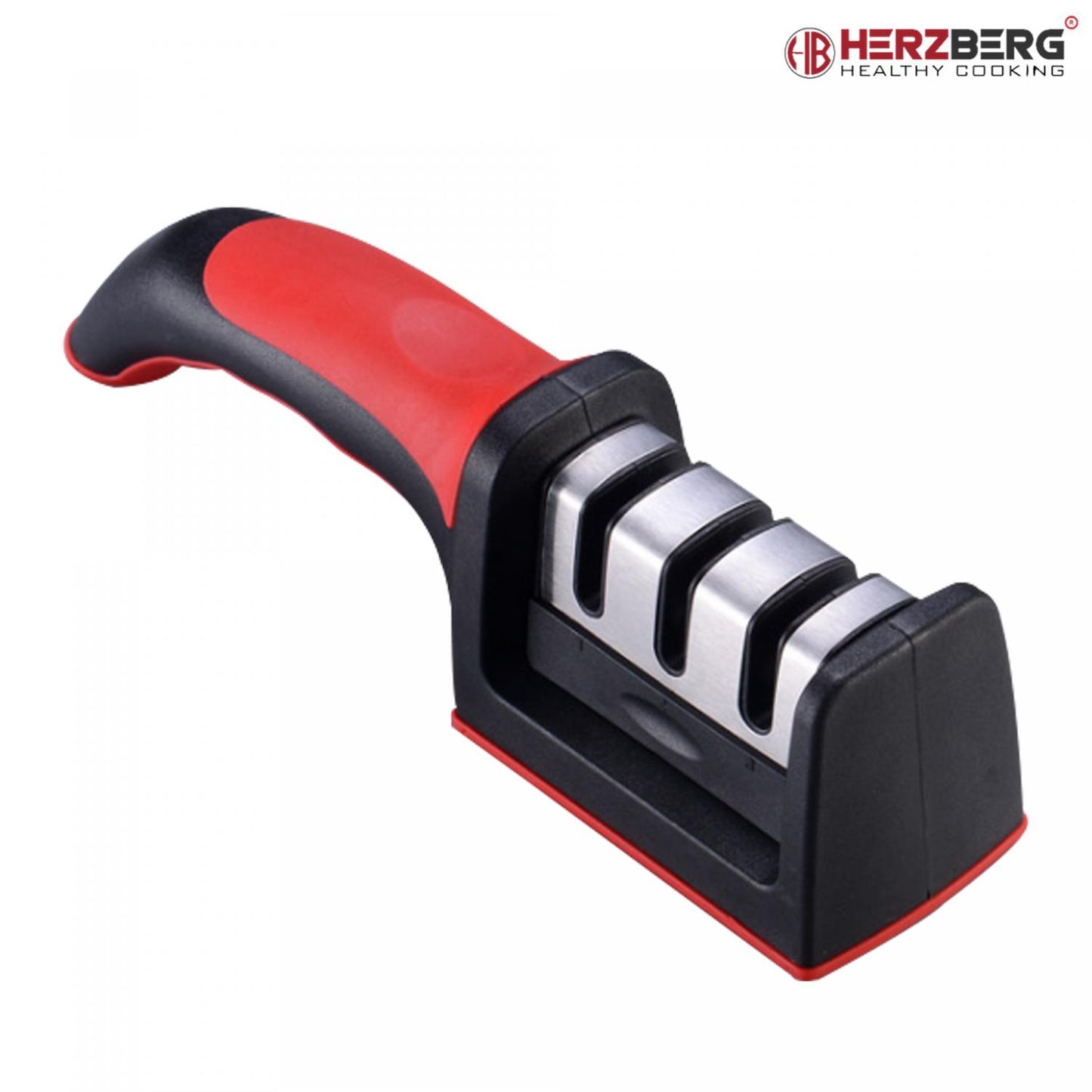 Herzberg Sturdy Knife Sharpener Red/Black