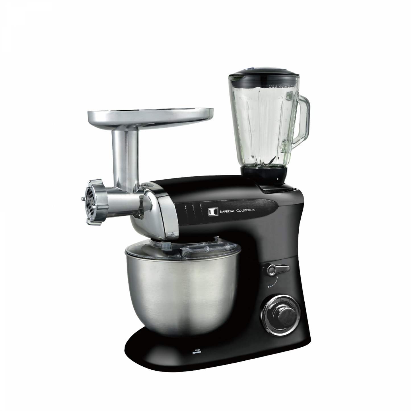 Imperial Collection Multifunctional Stand Mixer, Blender, Meat Grinder Black