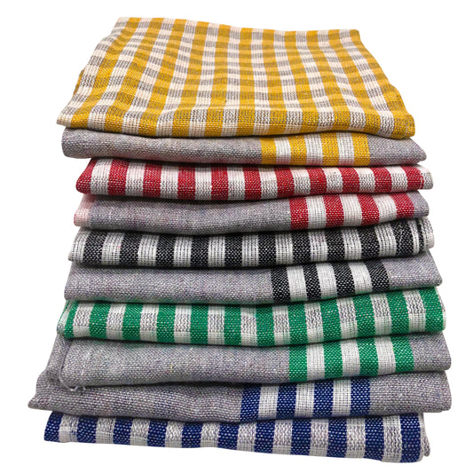 Cenocco CC-9069: 10 - Pieces Vintage Stripe & Plaid  Towel Sets