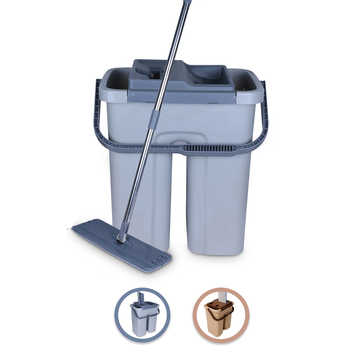 Cenocco CC-9070: Flat Mop with Bucket Brown