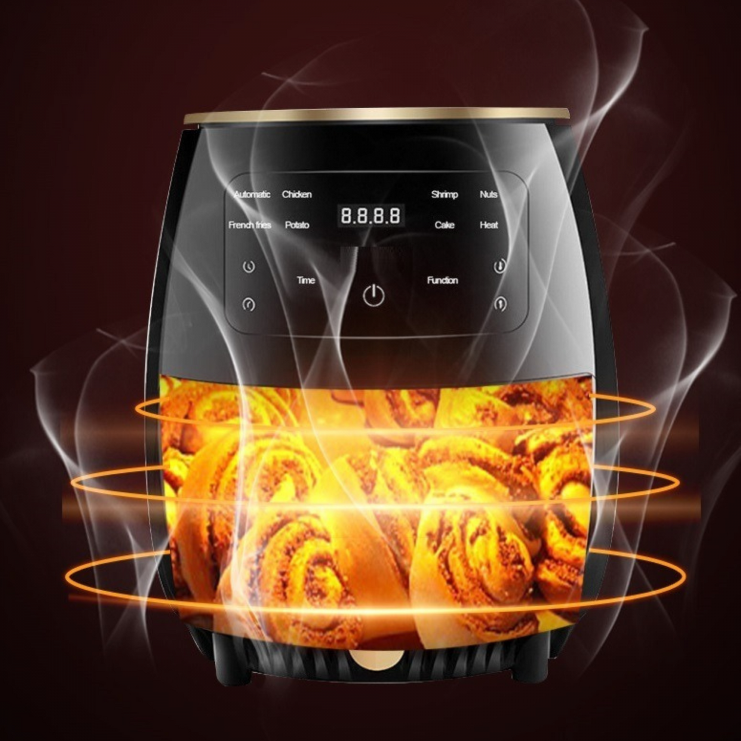 Cheffinger CF-AFRY4.5: 1400W Digital LED Air Fryer - 4.5 Liters Black