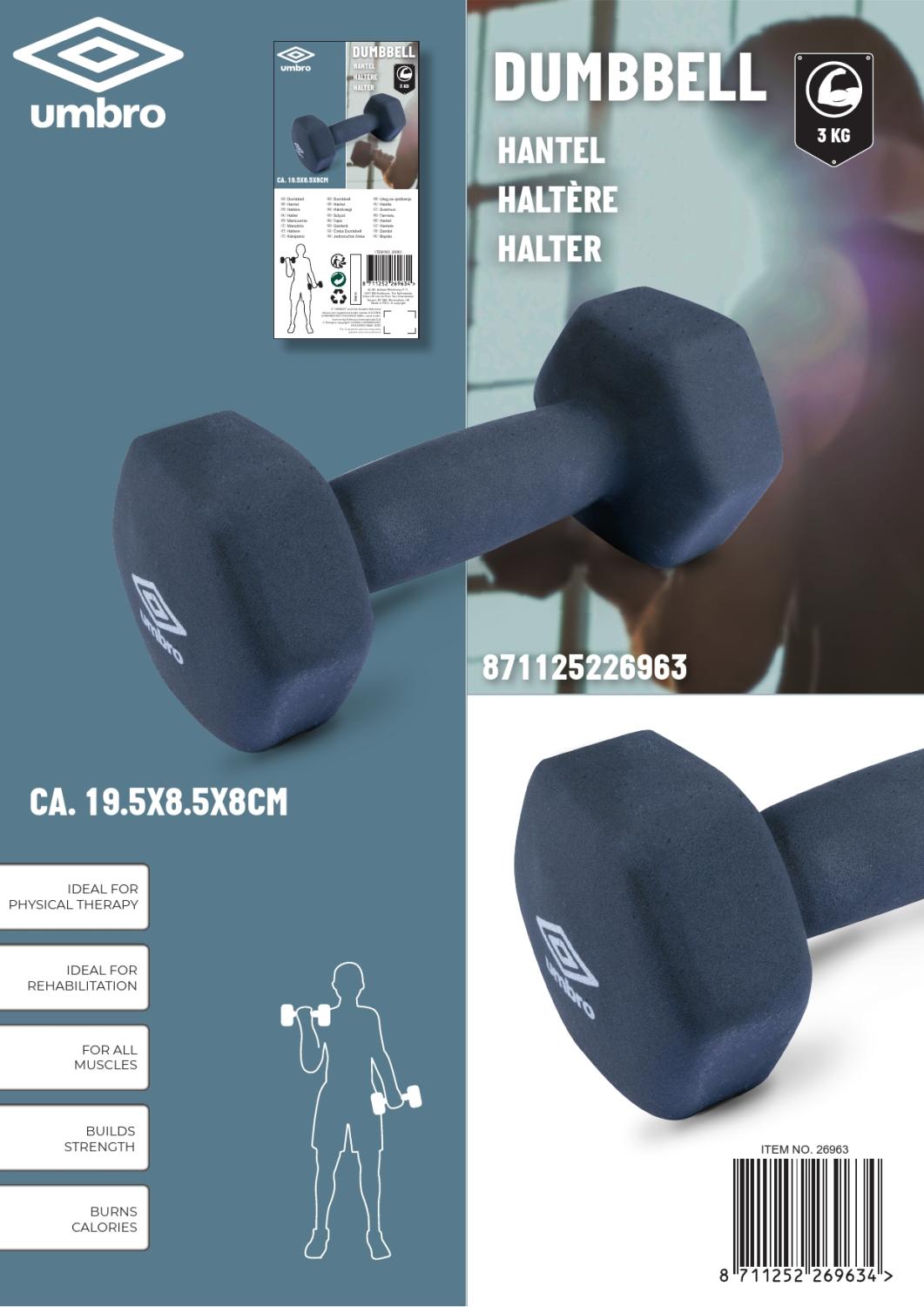 Umbro Fitness Träning Gymhantel (3kg)