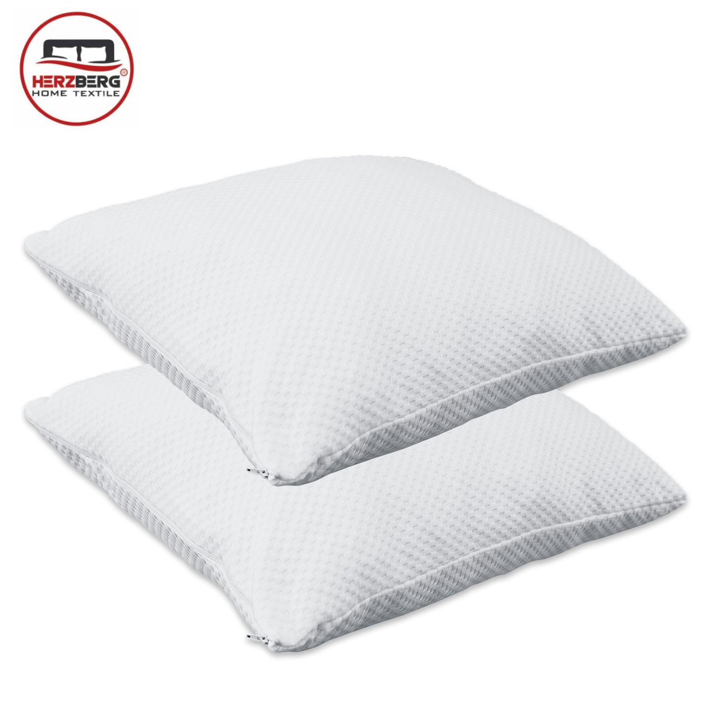Herzberg HG-65X2: 2 Pieces Shredded Memory Foam Pillow