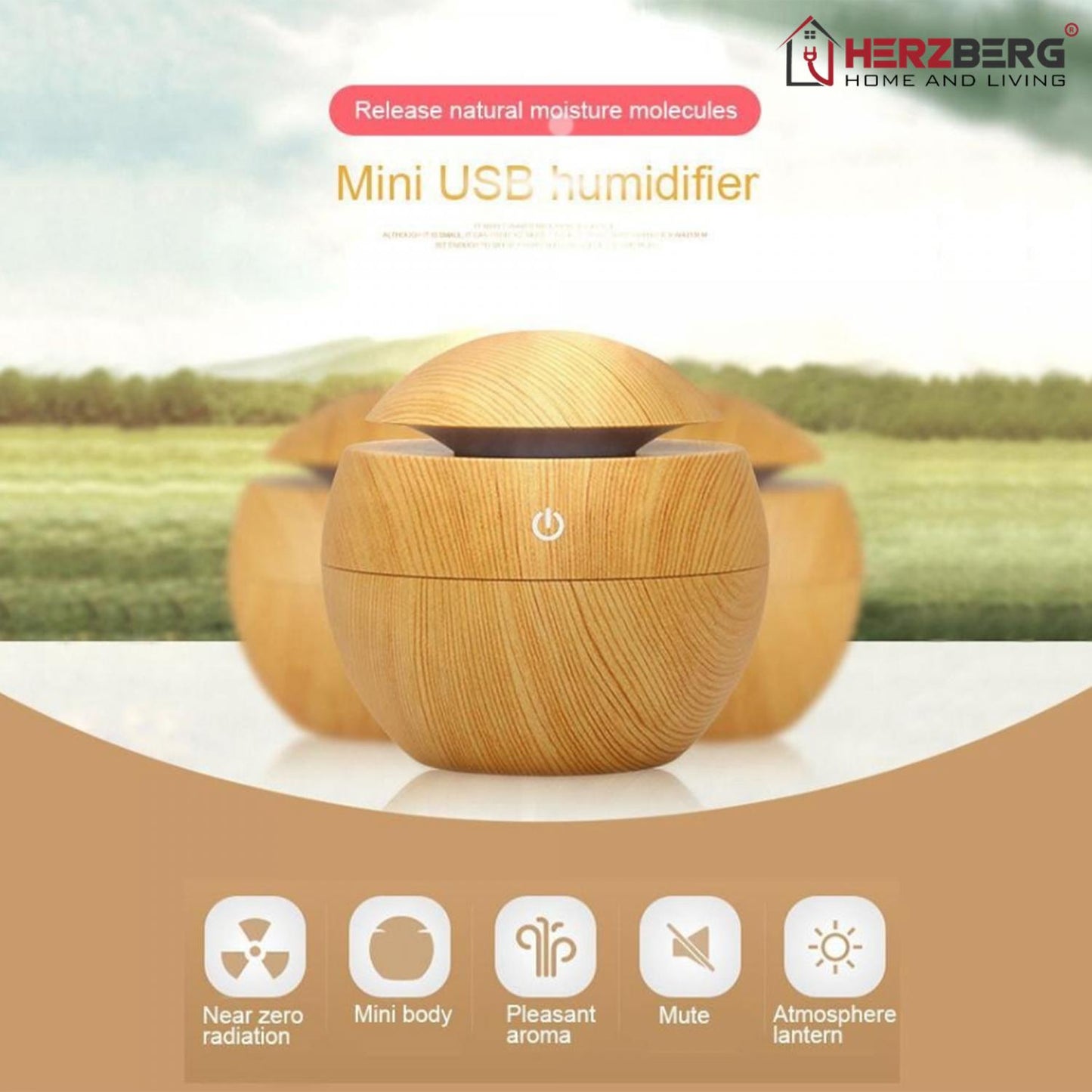 Herzberg Air Humidifier Aroma Oil Diffuser