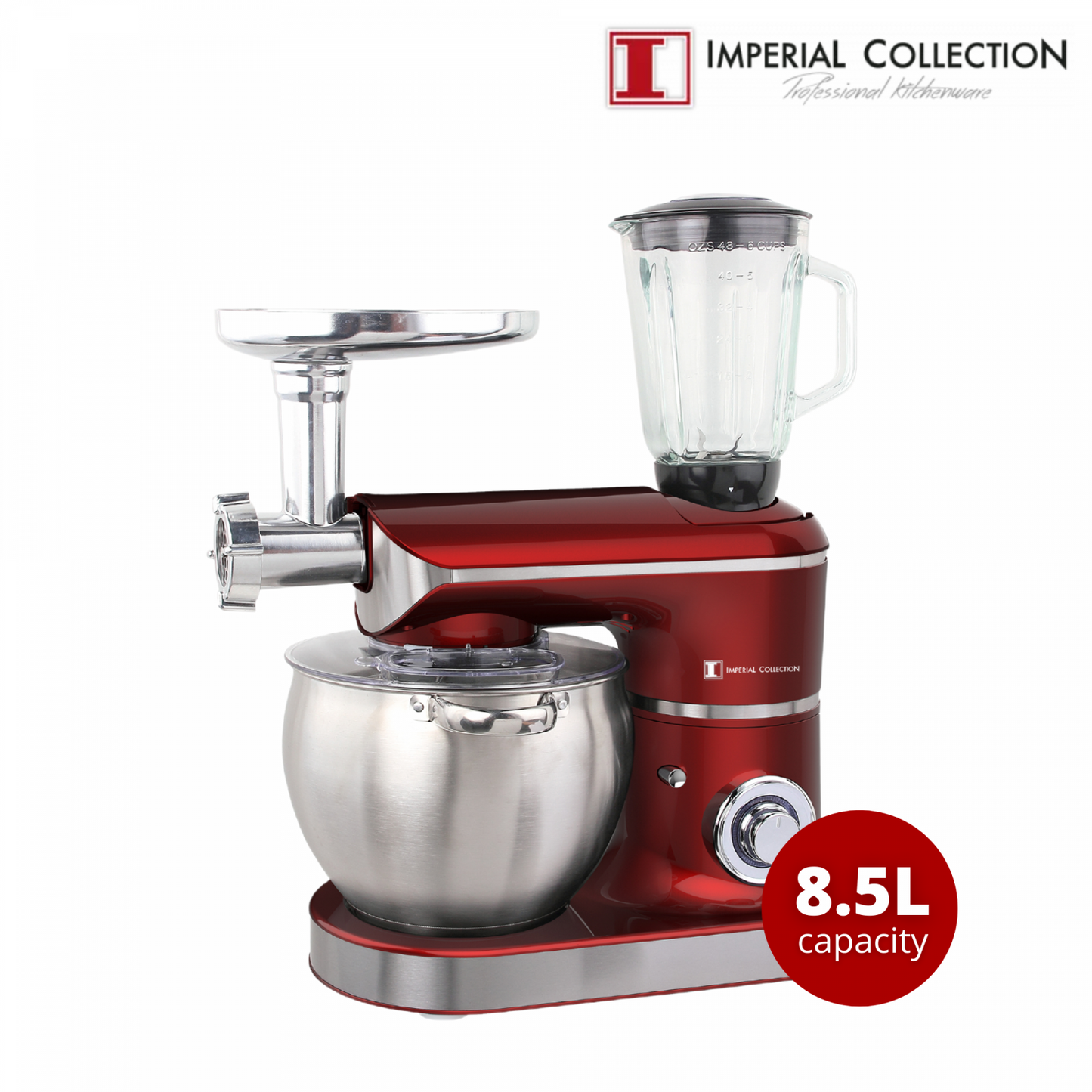 Imperial Collection Multi-Function Stand Mixer and Grinder Red