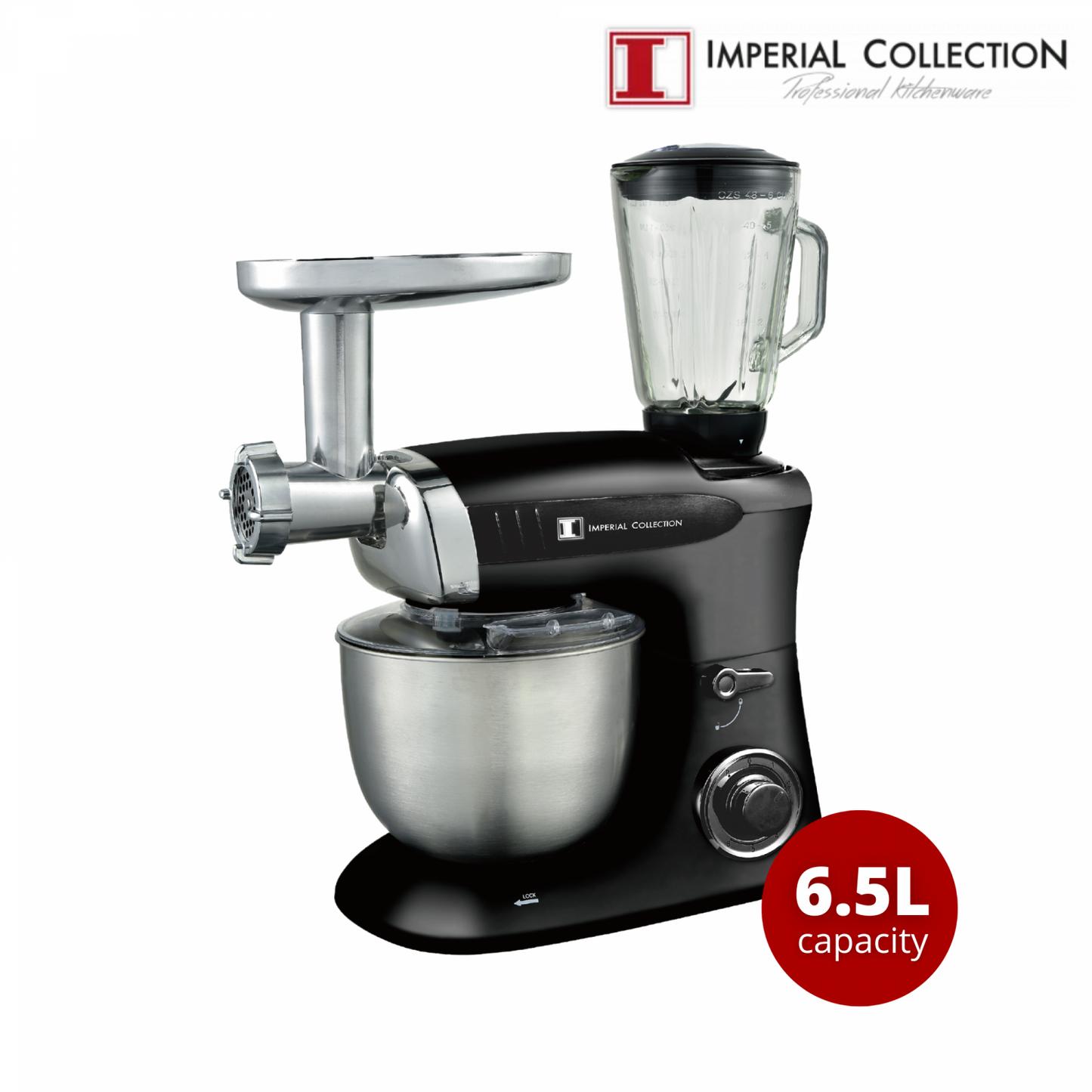 Imperial Collection Multifunctional Stand Mixer, Blender, Meat Grinder Red