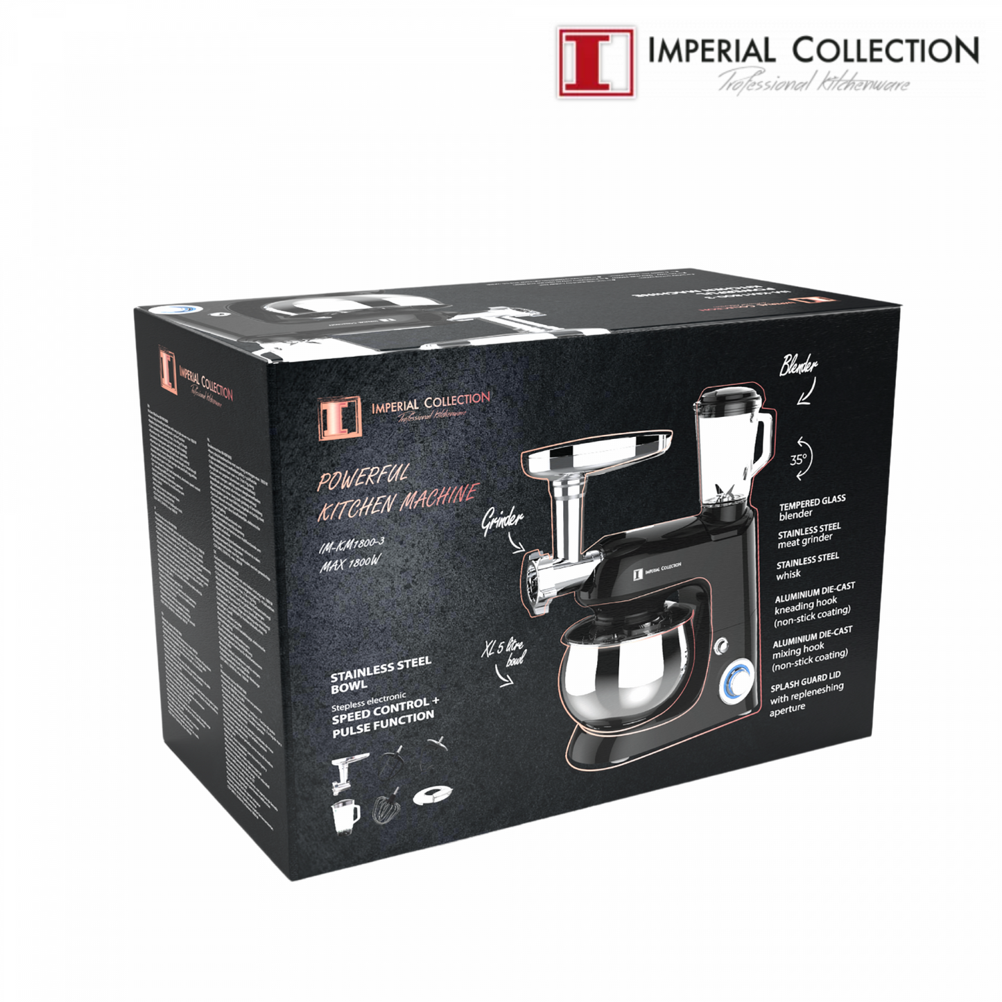 Imperial Collection Professional Food Processor 4 in 1 Gray