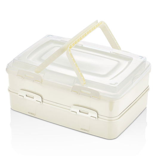 Herzberg Duplex Takeaway Pastry Carrying Box Ivory
