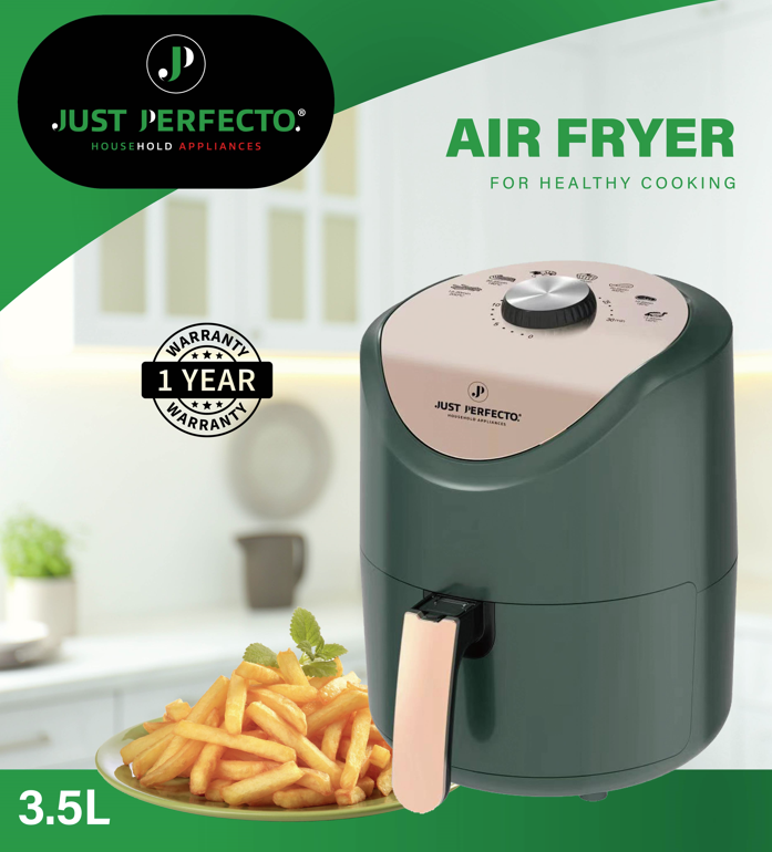 Just Perfecto JL-15: 1200W Airfryer Hot Air Fryer With Dial Control - 3.5L