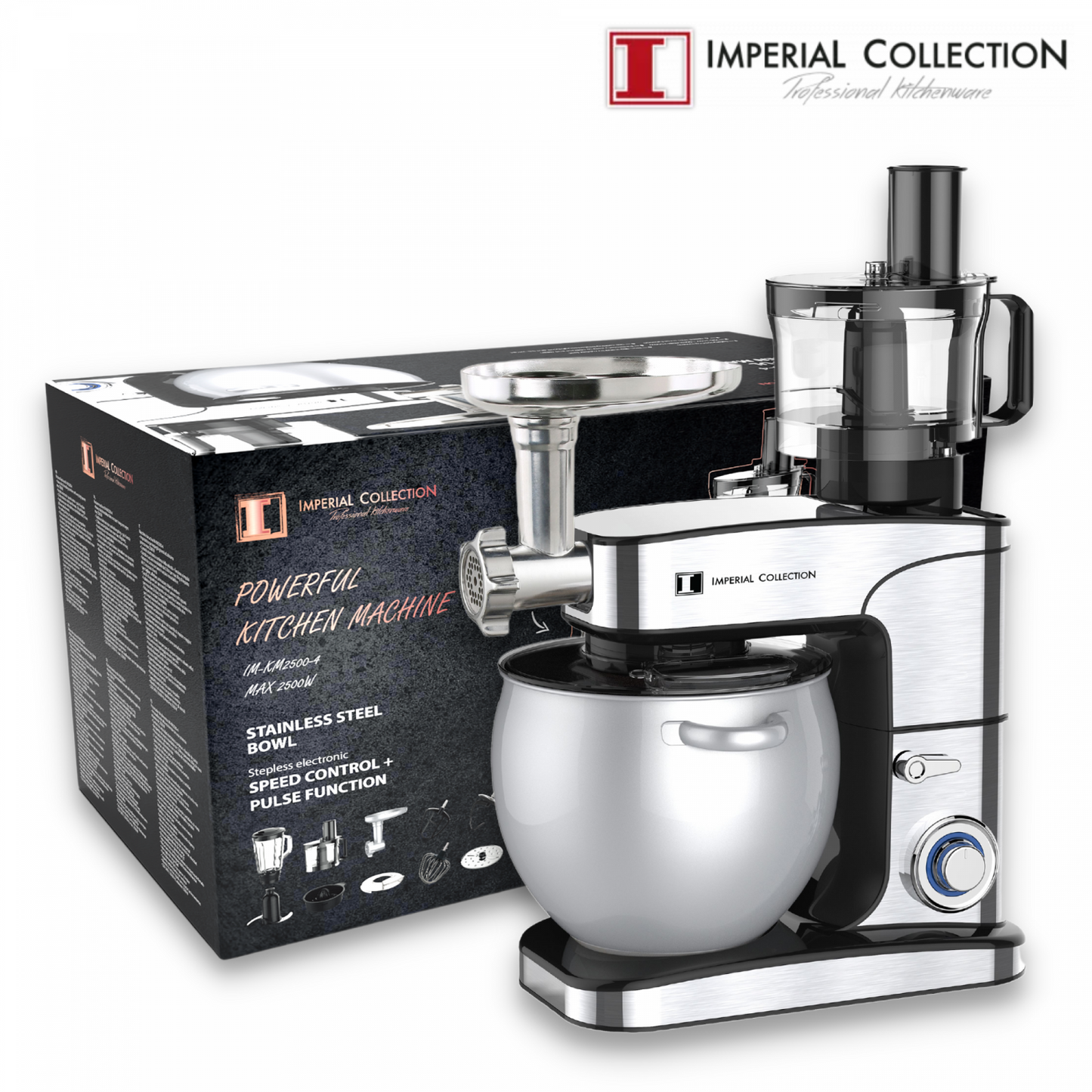 Imperial Collection Multifunctional Stand Mixer, Meat Grinder, and Citrus Juicer