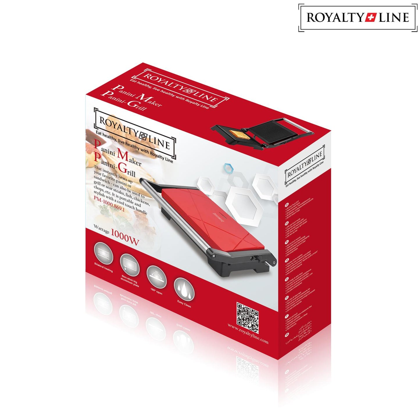 Royalty Line Toaster Grill 1000W Black