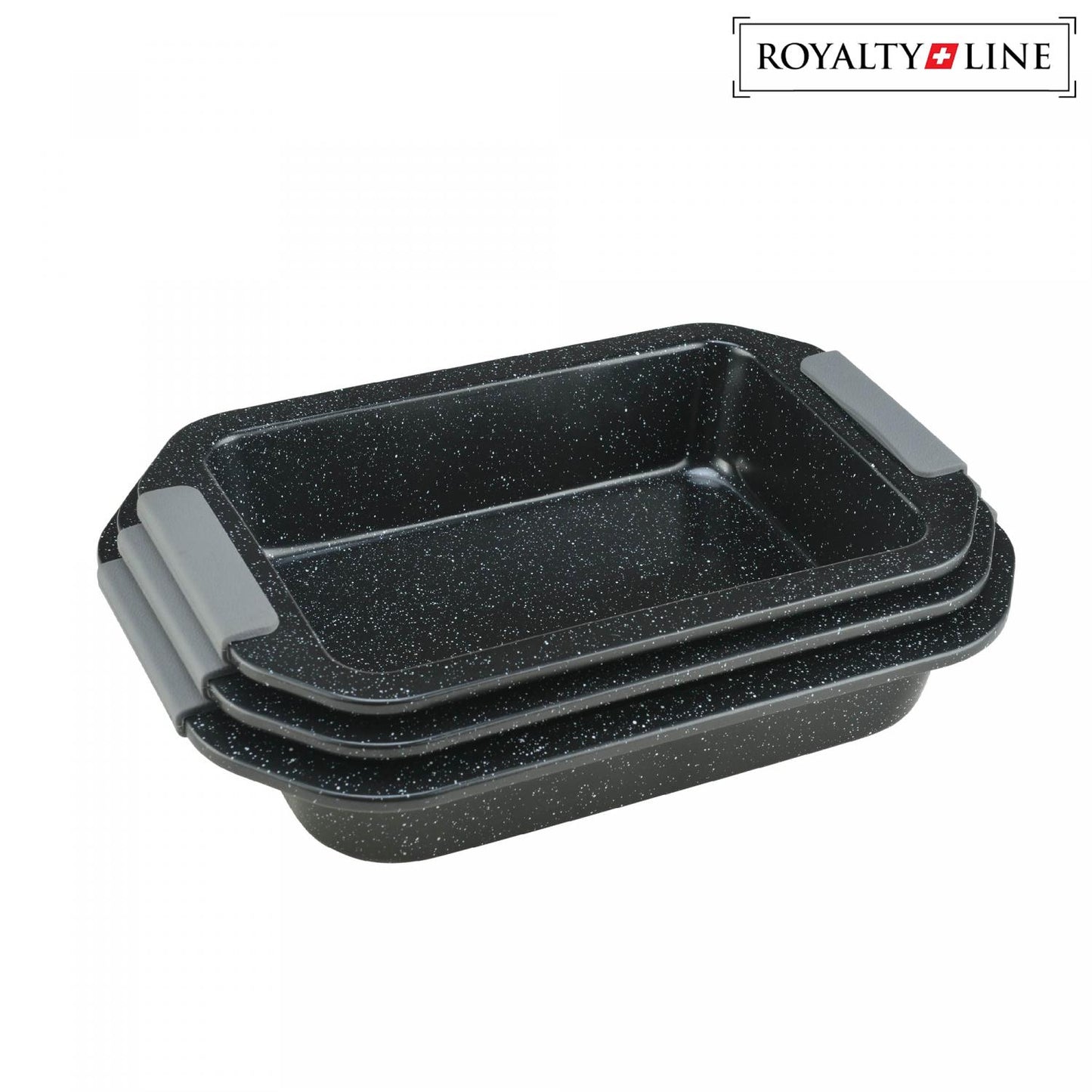 Royalty Line RL-CC3B: 3-Piece Marble Coating Baking Tray